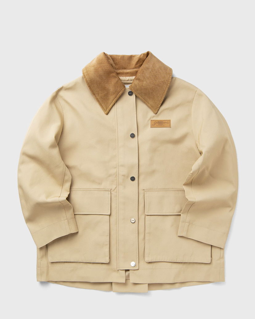 Jacka GANNI Twill Midi Jacket Beige | W0757-531