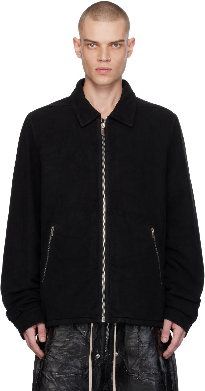 Jacka Rick Owens Zipfront Jacket Svart | DU02D2783 MO