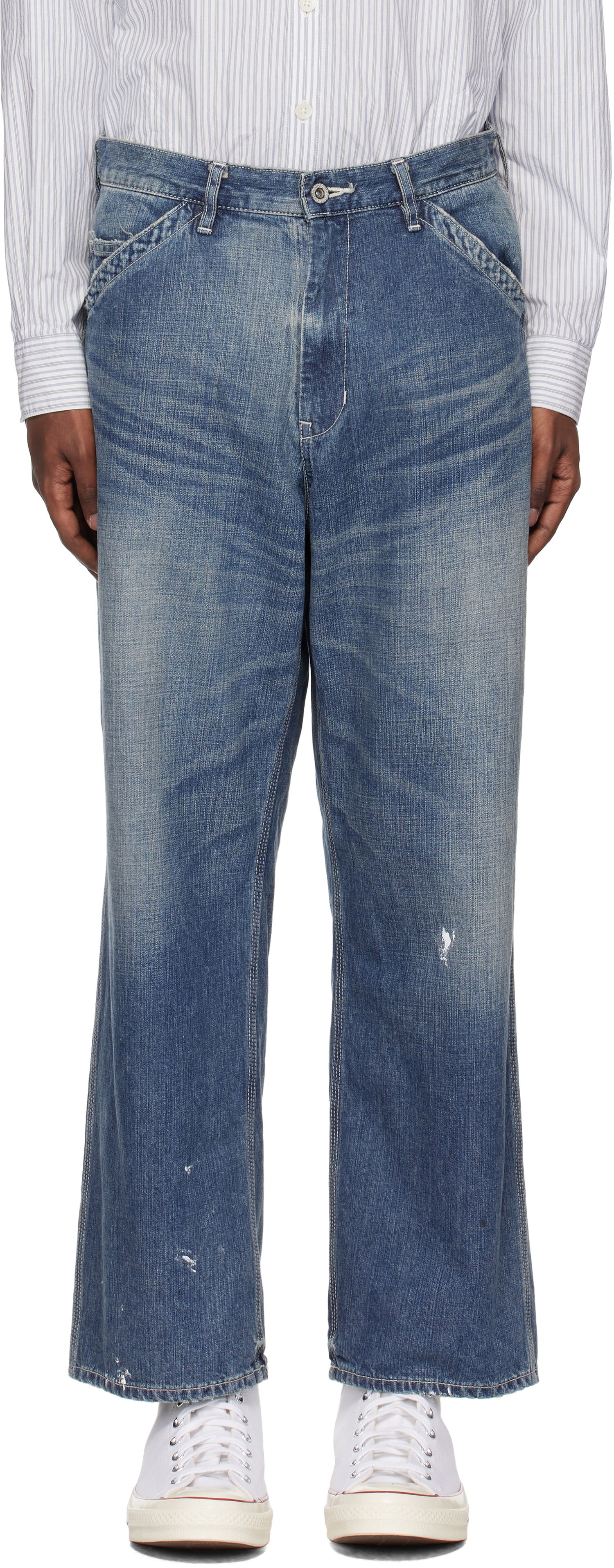 Jeans Neighborhood Washed Utility Jeans Blå | 242SPNH-PTM04, 0