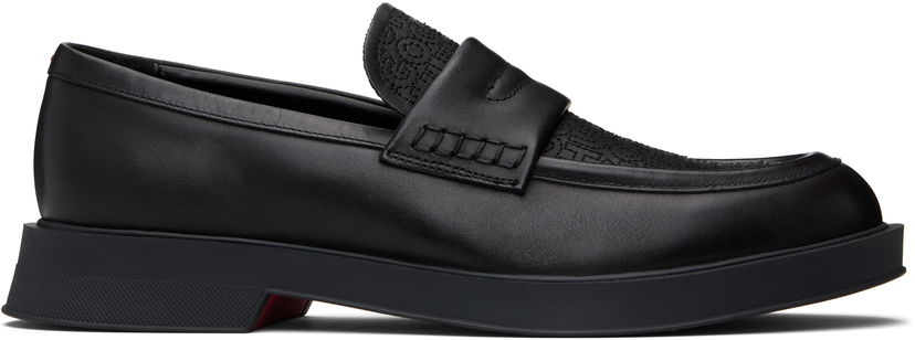 Sneakers och skor BOSS Hugo Embroidered-Logo Loafers Svart | 50548486