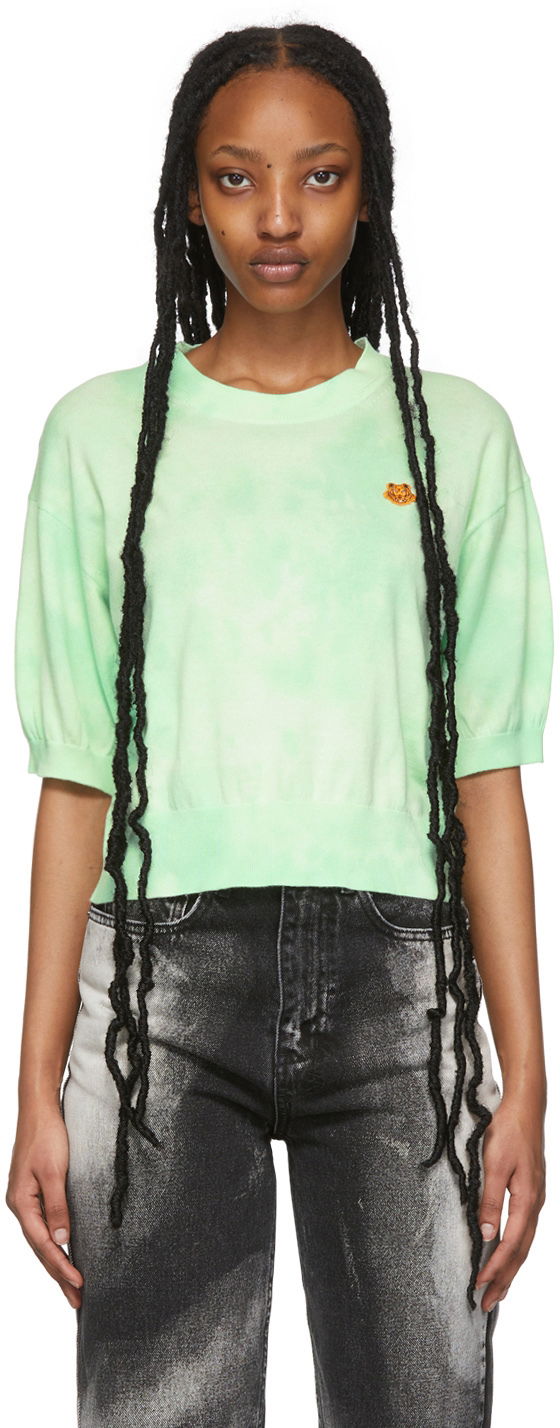 T-shirt KENZO Tie-Dye Short Sleeve Sweater Grön | FC52PU6883TF