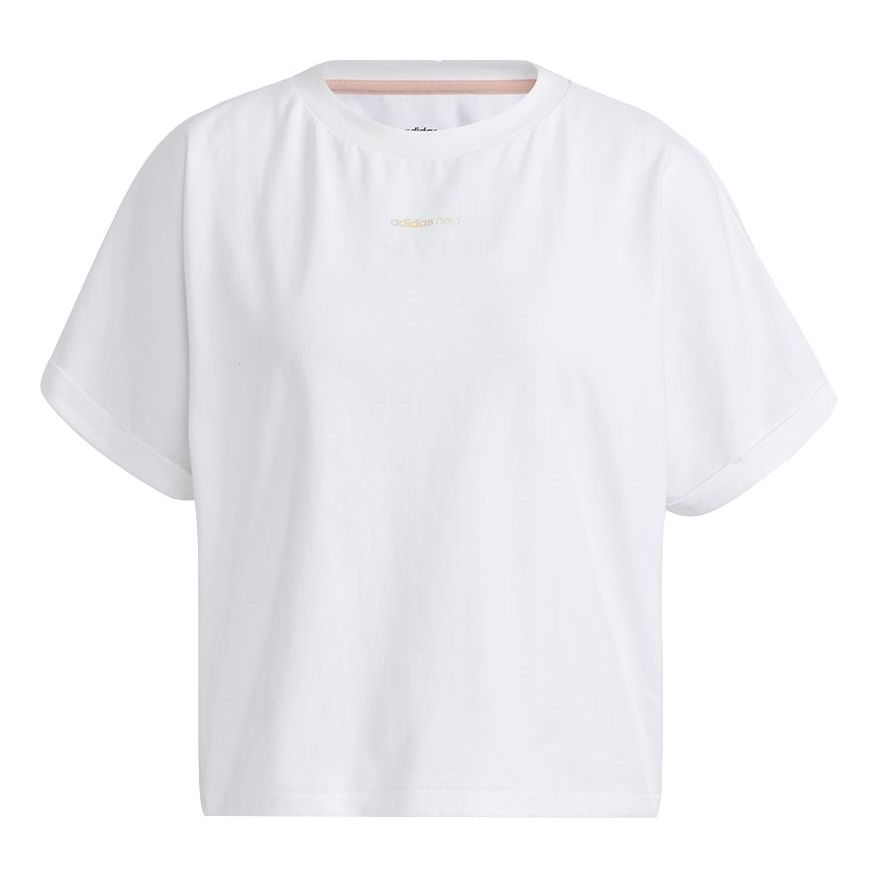 Crop top adidas Originals Short Sleeve Leisure T-Shirt Vit | H16281, 0