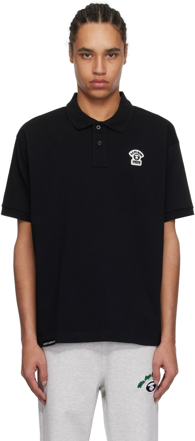 Polotröja AAPE by A Bathing Ape AAPE by A Bathing Ape Main Polo Svart | AAPPOM1662XXNBKX