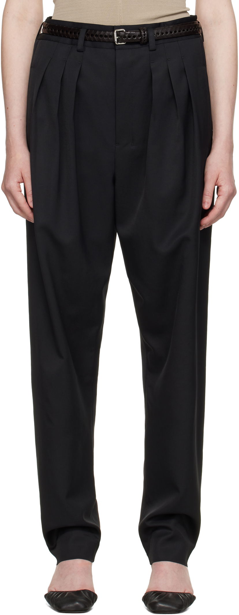 Byxor LEMAIRE Lemaire Pleated Tailored Trousers Svart | PA1178 LF1362