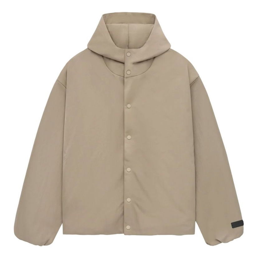 Jacka Fear of God Fear of God Essentials Hooded Coach Jacket Beige | 202HO246377F