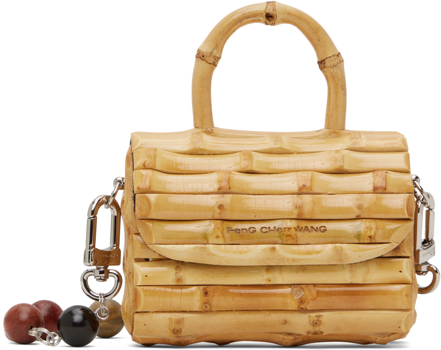 Handväska Feng Chen Wang Feng Chen Wang Raw Bamboo Roots Mini Bag Beige | FUS17AC49R, 0