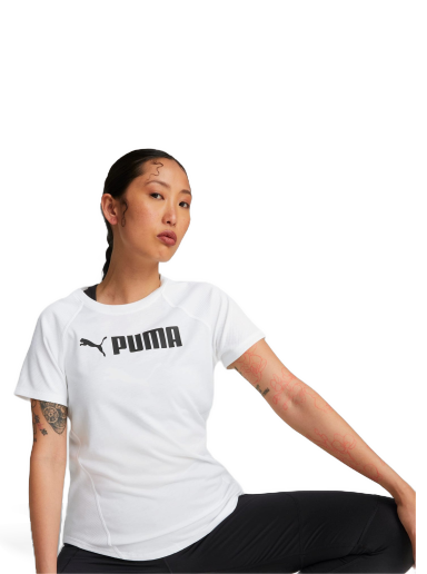 T-shirt Puma Fit Logo Trainings-T-Shirt Vit | 522181_02