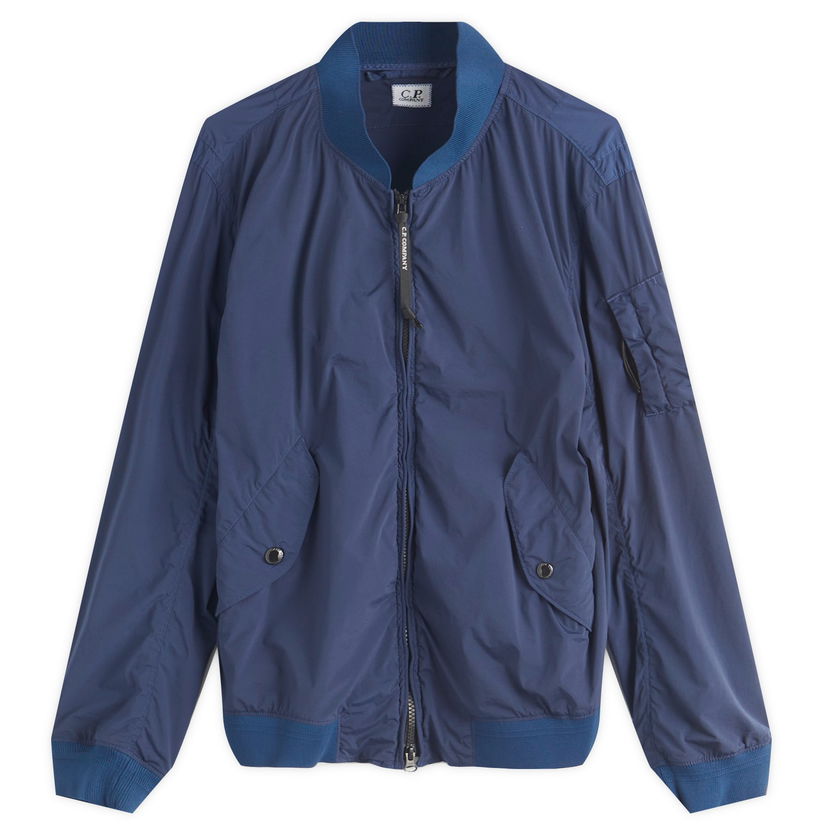 Bomberjacka C.P. Company C.P. Company Arm Lens Bomber Jacket, Size Large Blå | 18CMOW182A-005864G-BLU