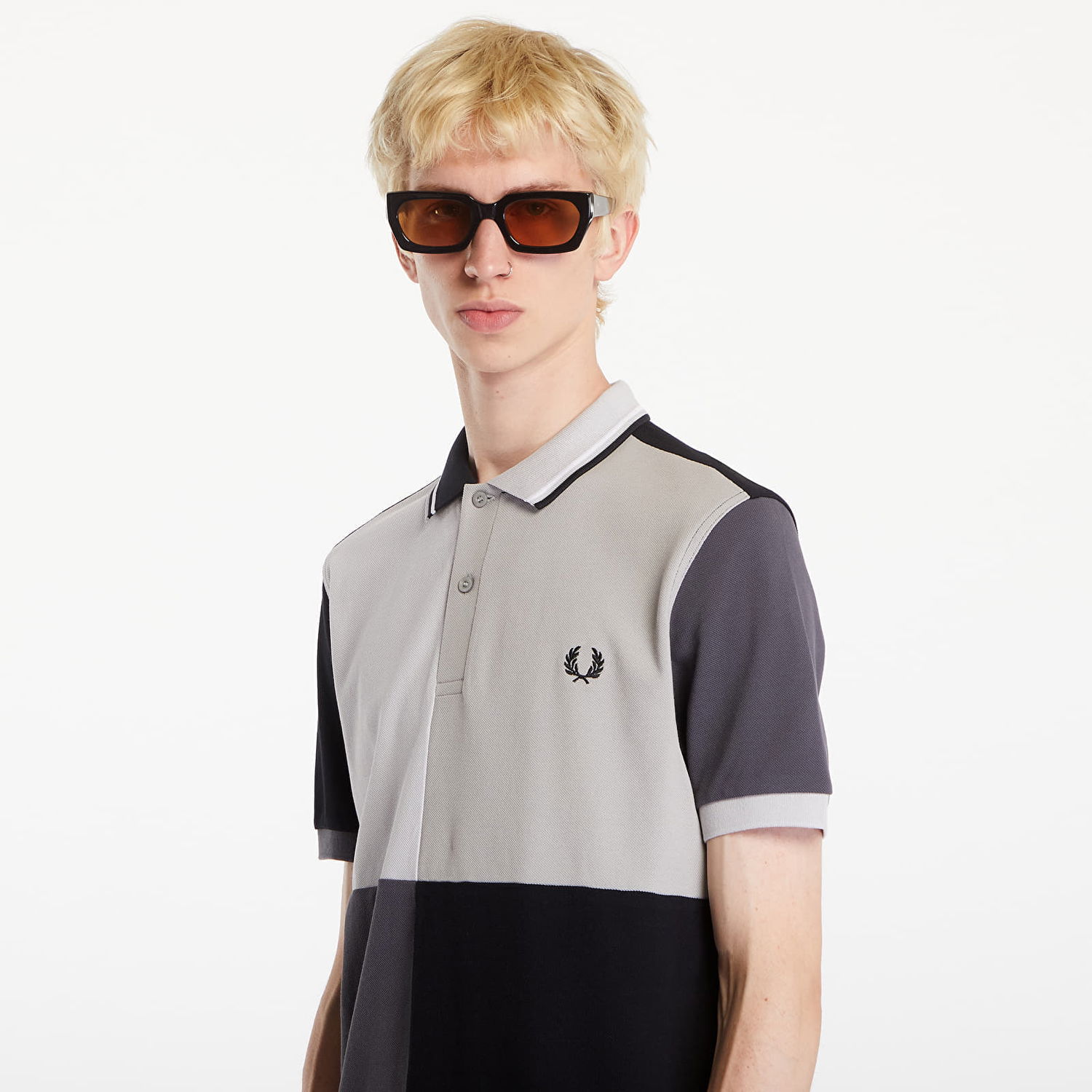 Polotröja Fred Perry Beams Grid Design Fp Polo T-Shirt Black Svart | SM7186 102, 1