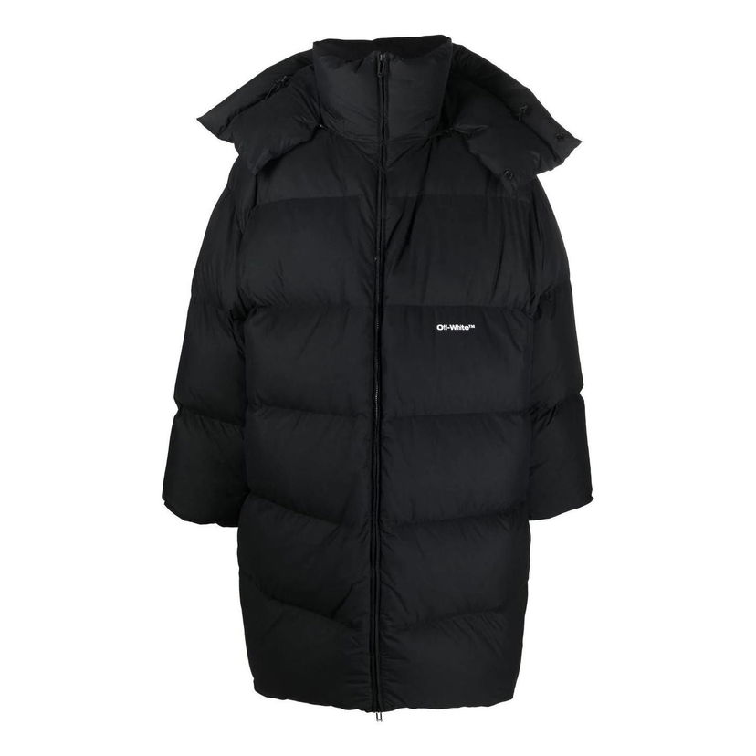 Pufferjacka Off-White Off-White Padded Hooded Coat Svart | OMED051F22FAB0011001