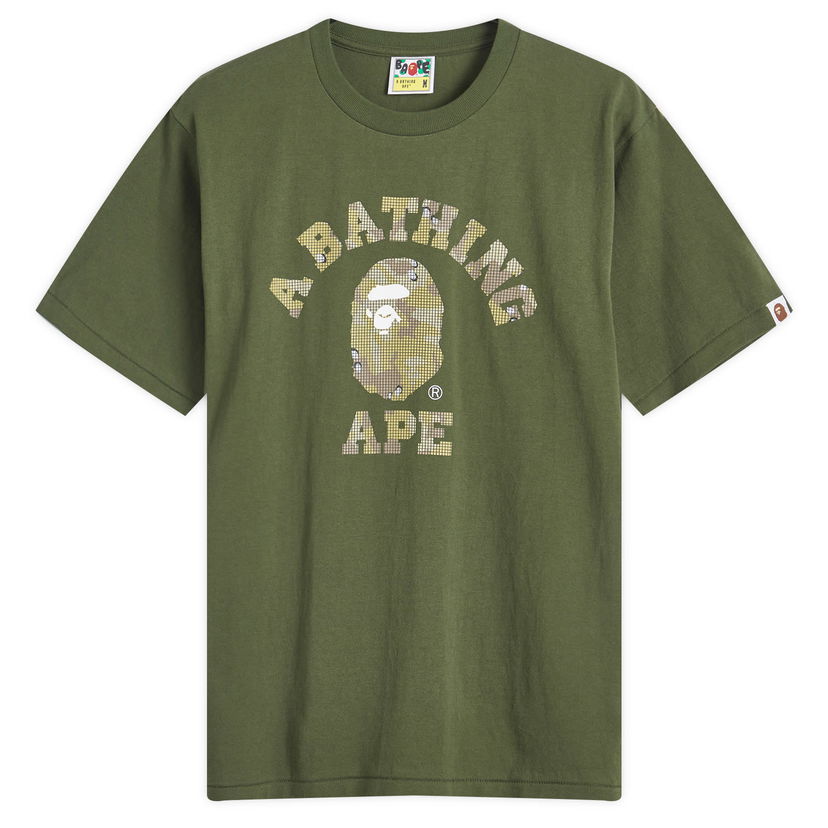 T-shirt BAPE Bitmap College T-Shirt Grön | 001TEK801039M-OLD