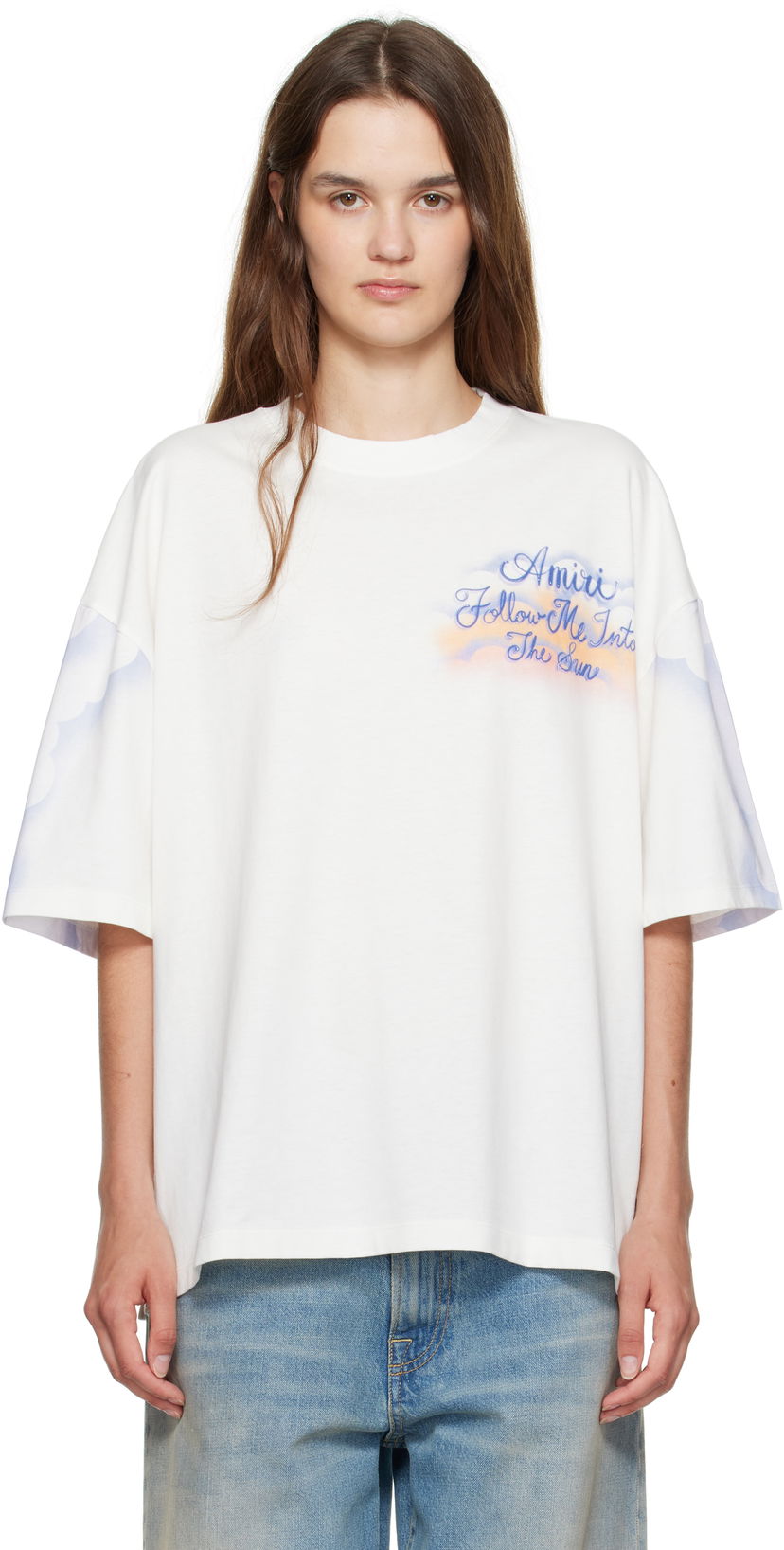 T-shirt AMIRI AMIRI 'Follow Me' Oversized T-Shirt Vit | AWJYTE1070