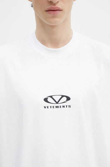 T-shirt VETEMENTS Oval Logo Oversized T-Shirt Vit | UA66TR605W, 3