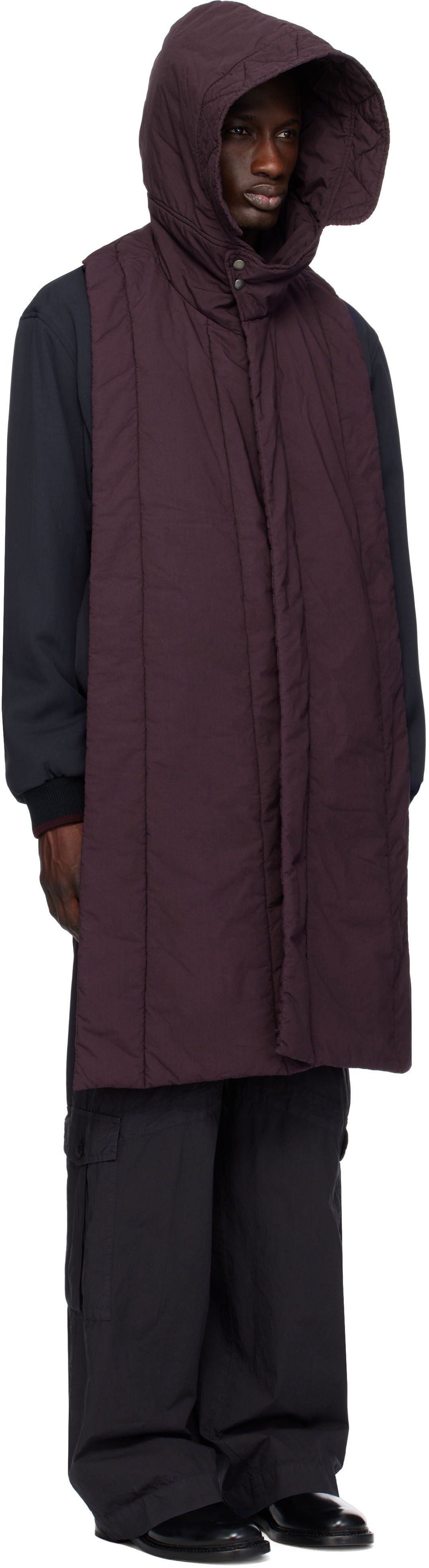 Väst Dries Van Noten Dries Van Noten Hooded Cotton Vest Purpur | 251-020601-1148, 1