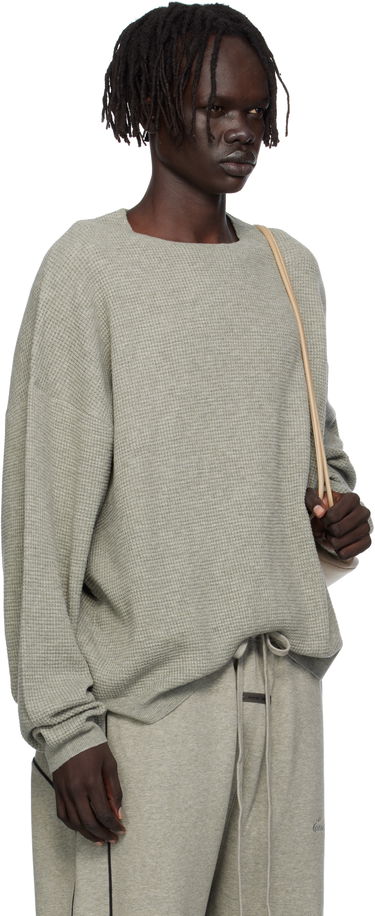Sweatshirt Fear of God Fear of God ESSENTIALS Waffle Long Sleeve Crewneck Sweatshirt Grå | 192SP256165F, 1