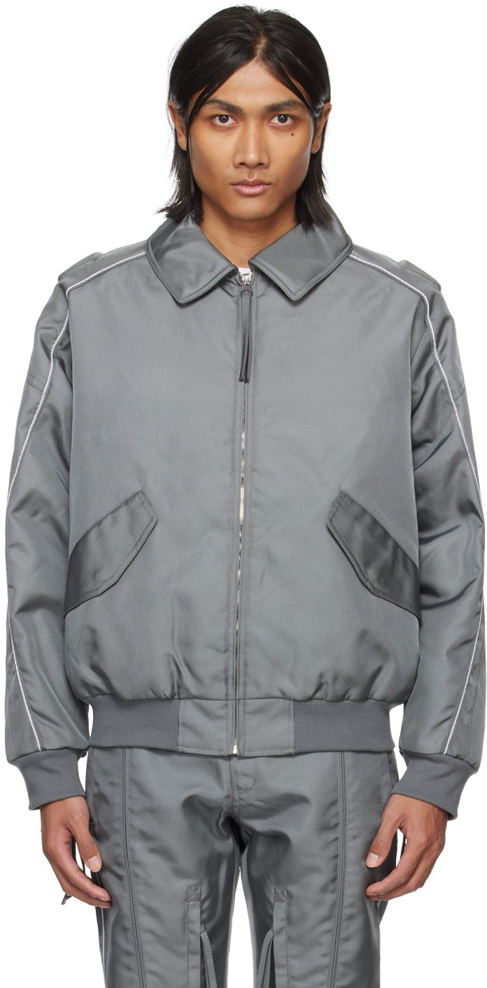 Bomberjacka Kanghyuk Lock Stitched Bomber Jacket Grå | PA24SSJK05