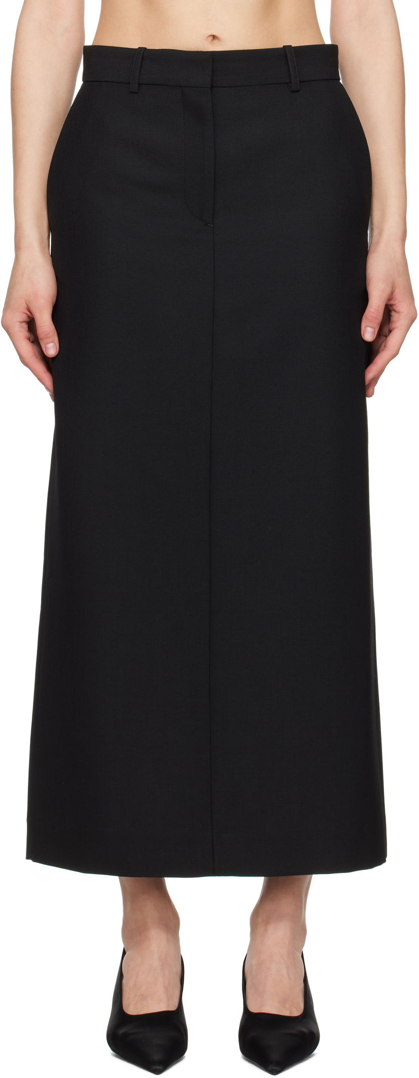 Kjol TOTEME TOTEME Low-Waist Straight Maxi Skirt Svart | 251-WRB4288-FB0026