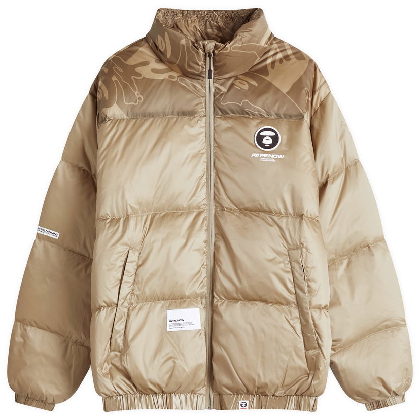 Pufferjacka AAPE by A Bathing Ape AAPE Now Camo Down Jacket, Size Large Beige | AAPDNM7595XXNBGD