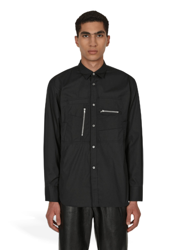 Skjorta Comme des Garçons Poplin Zip Shirt Svart | FJ-B001-W22 1