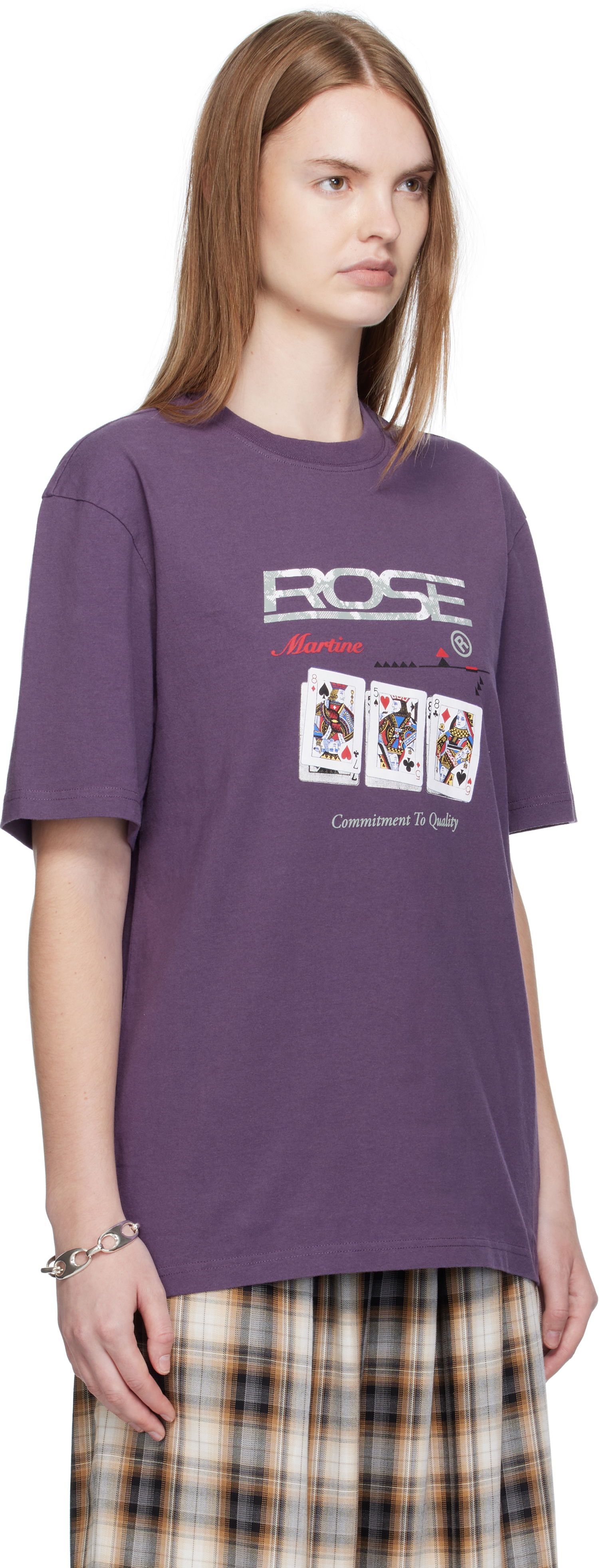 T-shirt Martine Rose Martine Rose Classic Playing Cards Graphic Tee Purpur | 603JE01605FA, 1
