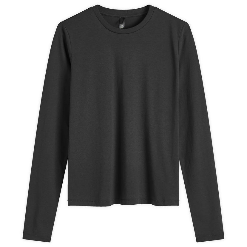 T-shirt SKIMS Relaxed Fit Long Sleeve T-Shirt, Size Large Svart | LS-LST-6976W-ONYX