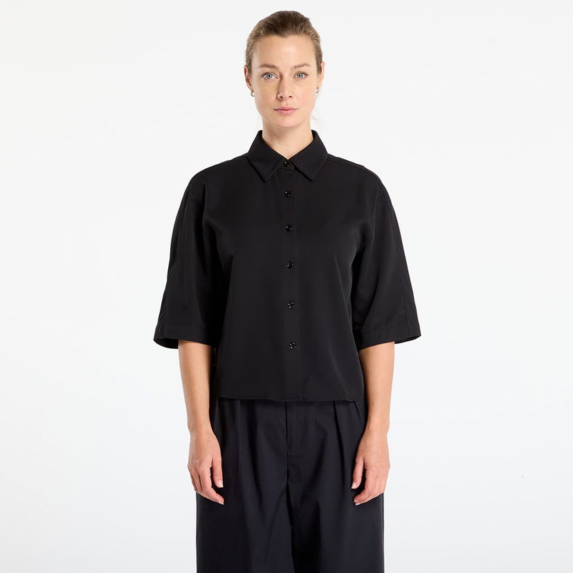 Skjorta Samsoe Samsoe Samargot Short Sleeve Collared Button-Up Shirt Svart | F25300084_CLR000021