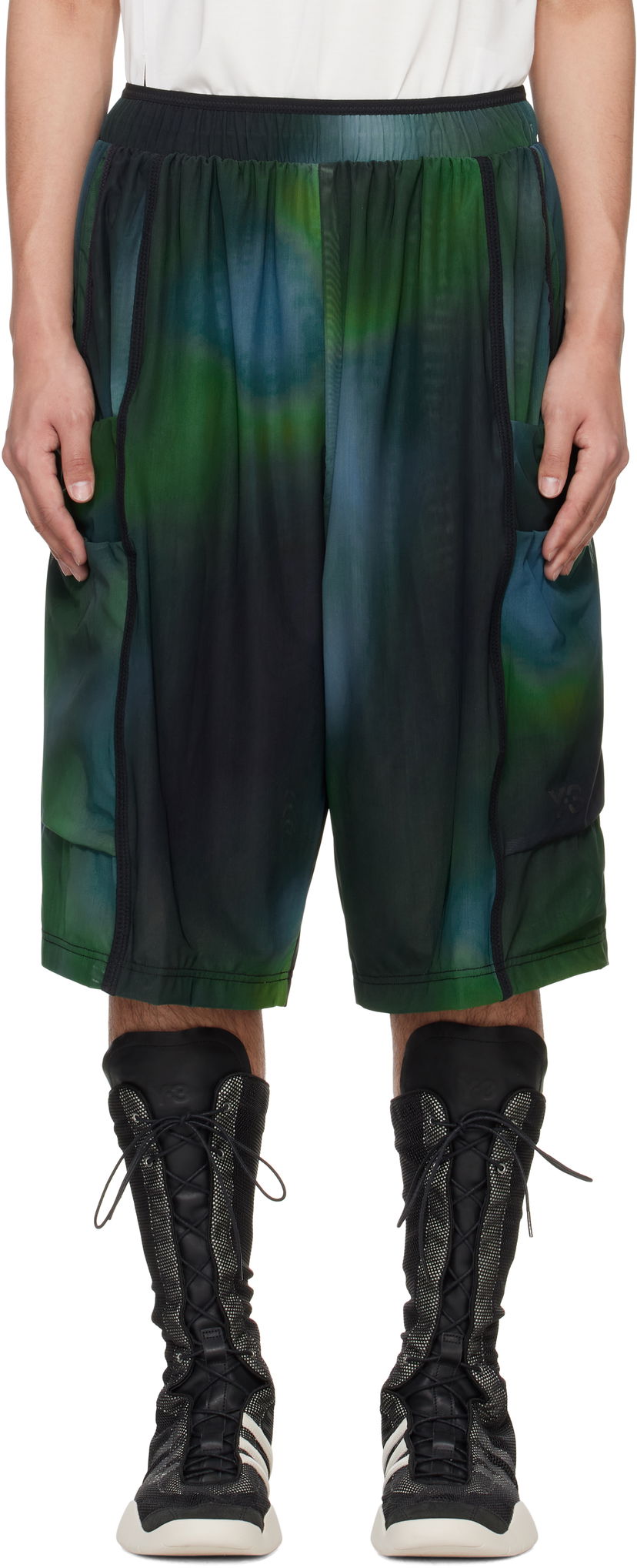 Shorts Y-3 Y-3 Allover Print Mesh Shorts Grön | JL8302