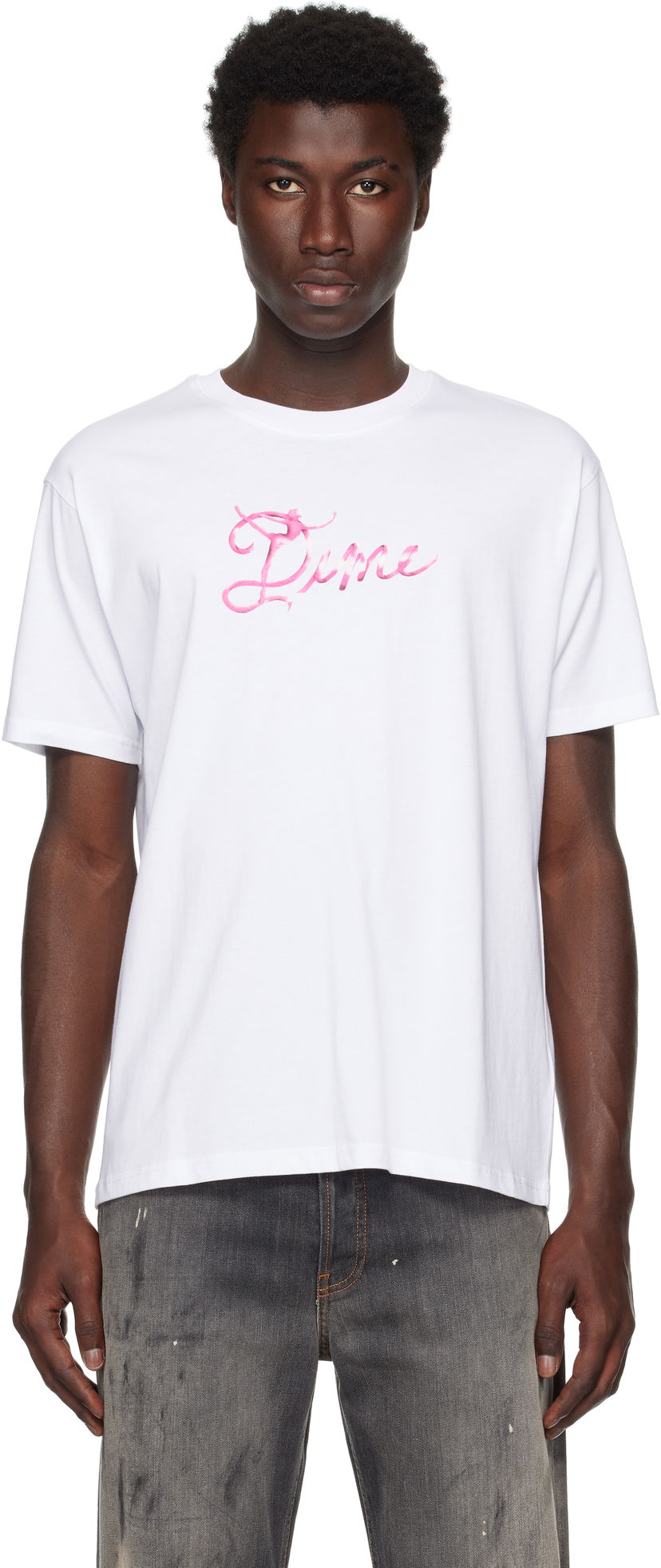 T-shirt Dime Dime Satin Graphic T-Shirt Vit | DIMESU2554WHT