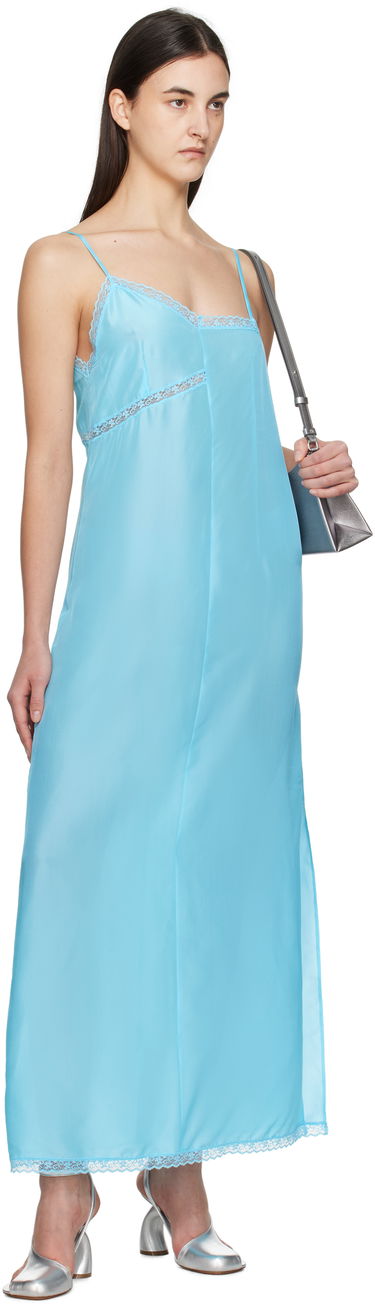 Klä Maison Margiela MM6 Maison Margiela Lace Camisole Maxi Dress Blå | S52CT0785 M35244, 3
