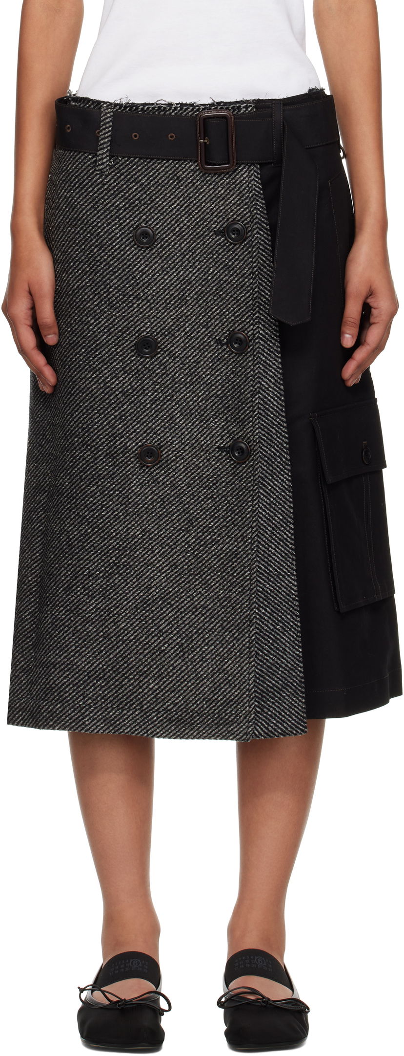 Kjol Andersson Bell Andersson Bell Whitney Trench Pleated Midi Skirt Svart | apa848w