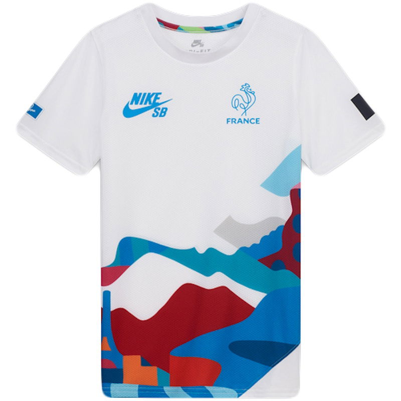 T-shirt Nike SB Parra France Federation Kit Youth Jersey Vit | CZ9397-100