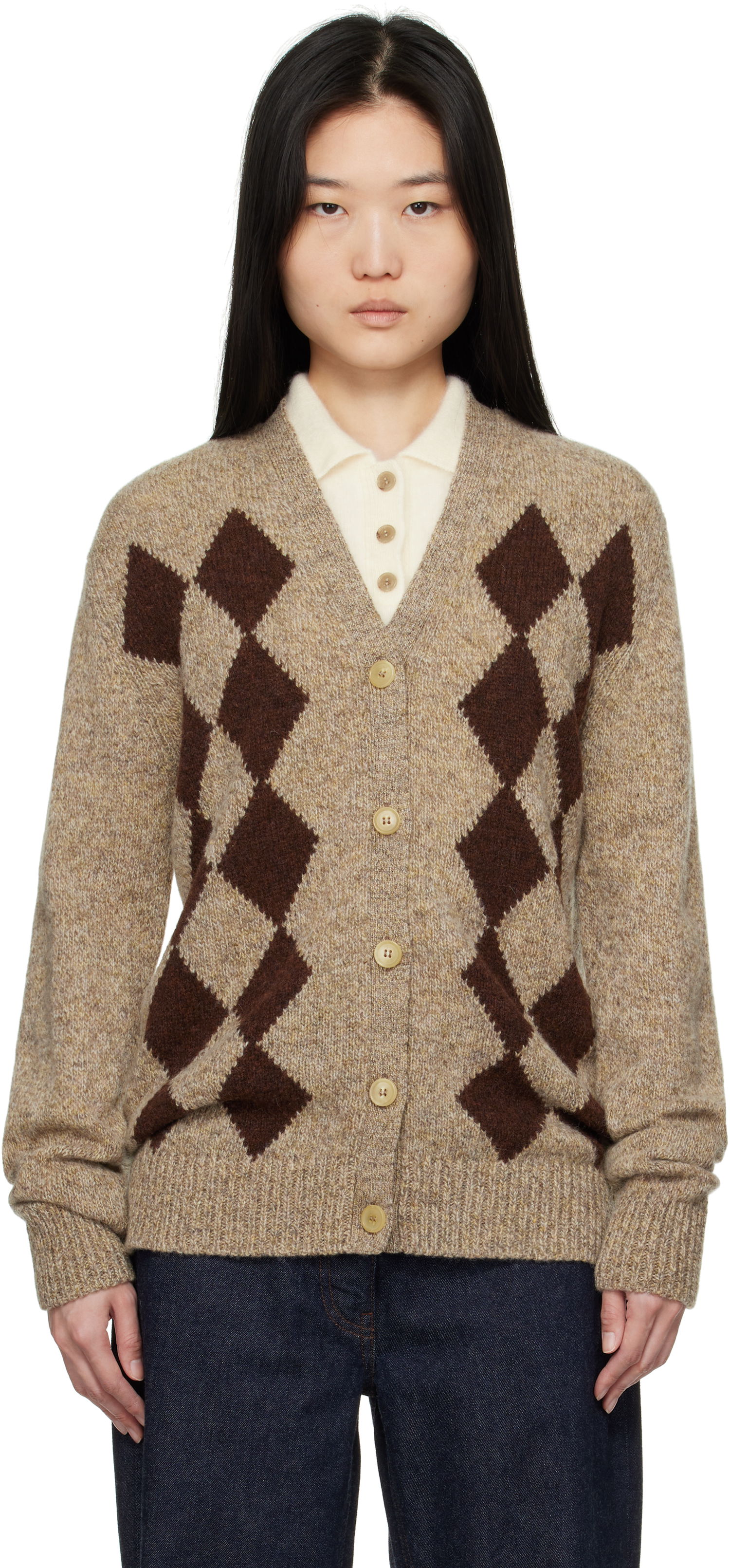 Sweater &Daughter &Daughter Shetland Argyle Cardigan Brun | WLR2304, 0