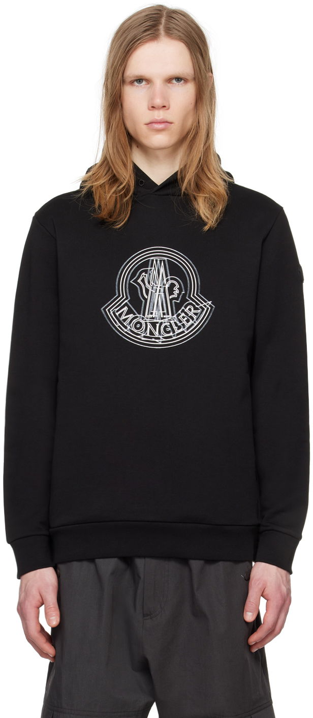 Sweatshirt Moncler Printed Hoodie Svart | J10918G00038809KR