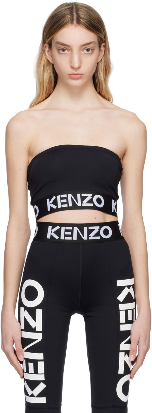 Linne KENZO Paris Short Bandeau Tube Top Svart | FD52TO7014SN, 0