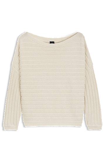 Sweater BOSS Knitted Sweater with Mixed Structures Beige | 50543049, 0