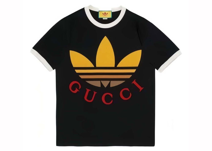 T-shirt Gucci adidas x Logo T-shirt Black Svart | 727694 XJE7J 1152