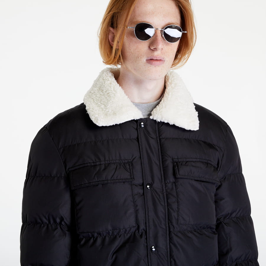 Pufferjacka Urban Classics Sherpa Collar Padded Shirt Jacket Svart | TB5536 black, 1