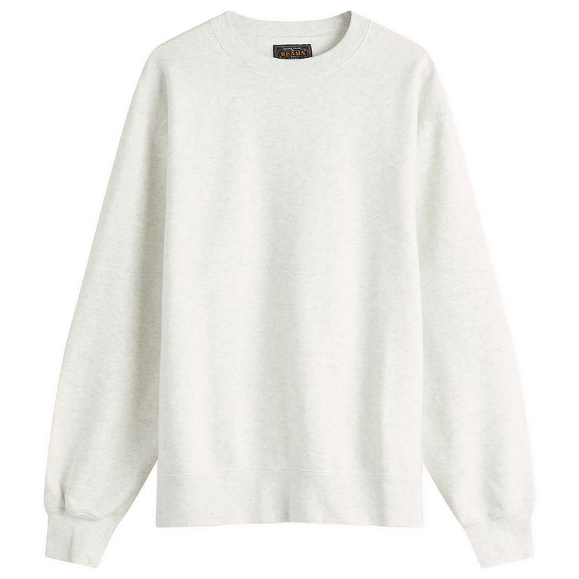 Sweatshirt BEAMS Beams Plus Crew Sweatshirt, Size Large Vit | 3813-0191-103-12