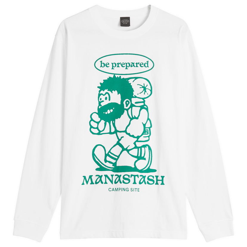 T-shirt Manastash Long Sleeve Be Prepared T-Shirt, Size Large Vit | 7925130014-030