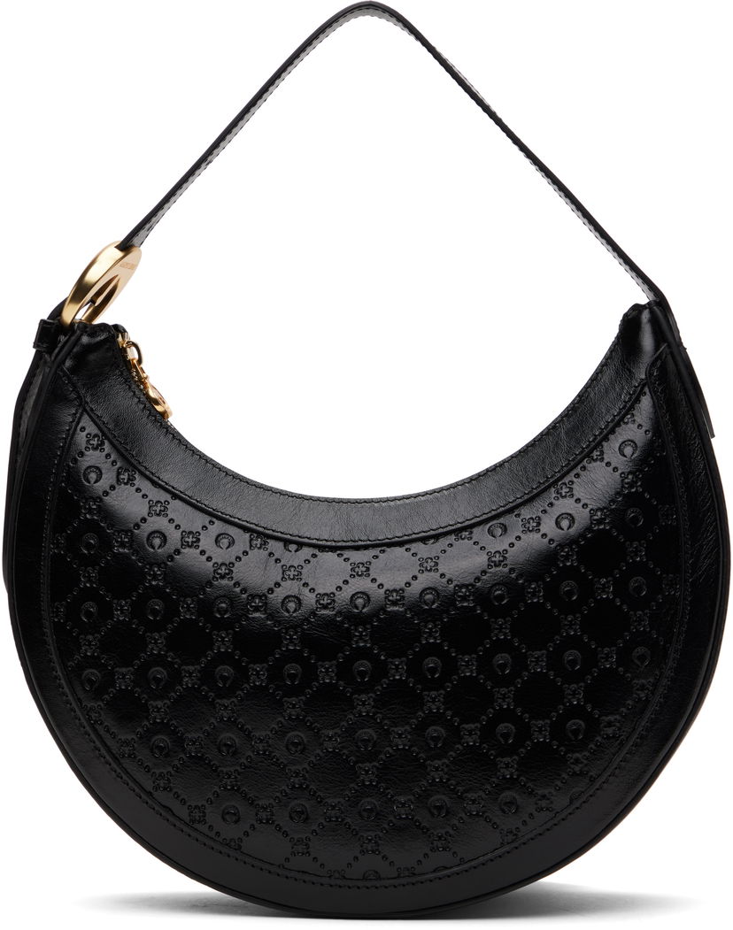 Handväska Marine Serre Marine Serre Moonogram Embossed Leather Eclips Bag Svart | WBA020A CLEA0051