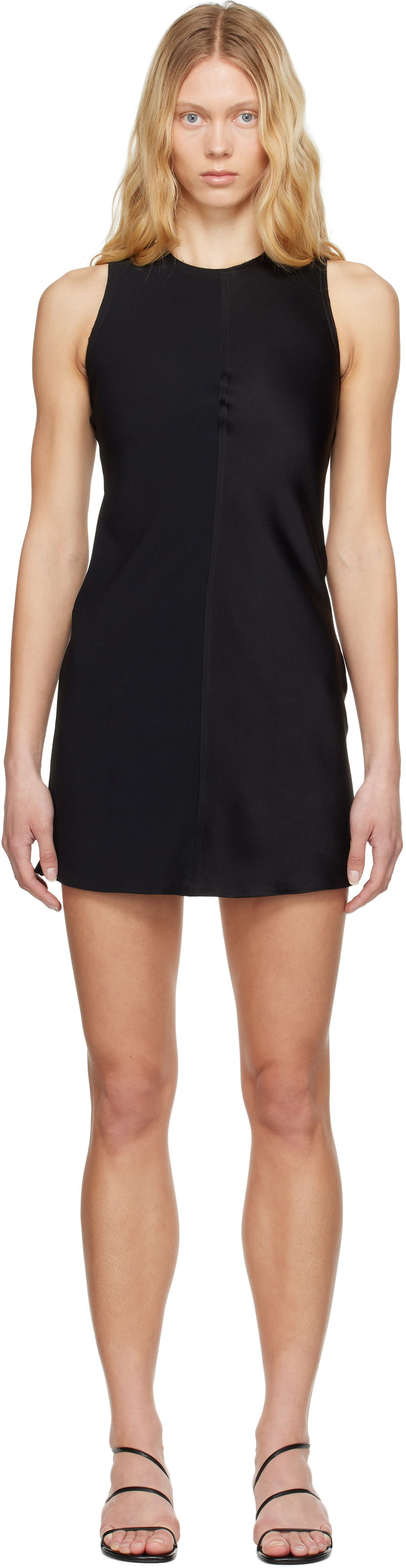 Klä AMI AMI Paris Straight Minidress Svart | FDR066.AC0014