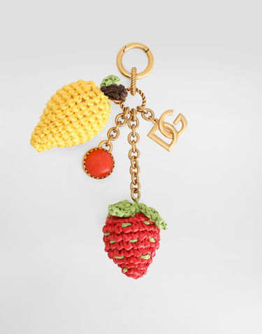 Nyckelringar Dolce & Gabbana Dolce & Gabbana Fruit Shaped Metal and Raffia Keychain Flerfärgad | BI3410AK3748J901, 0