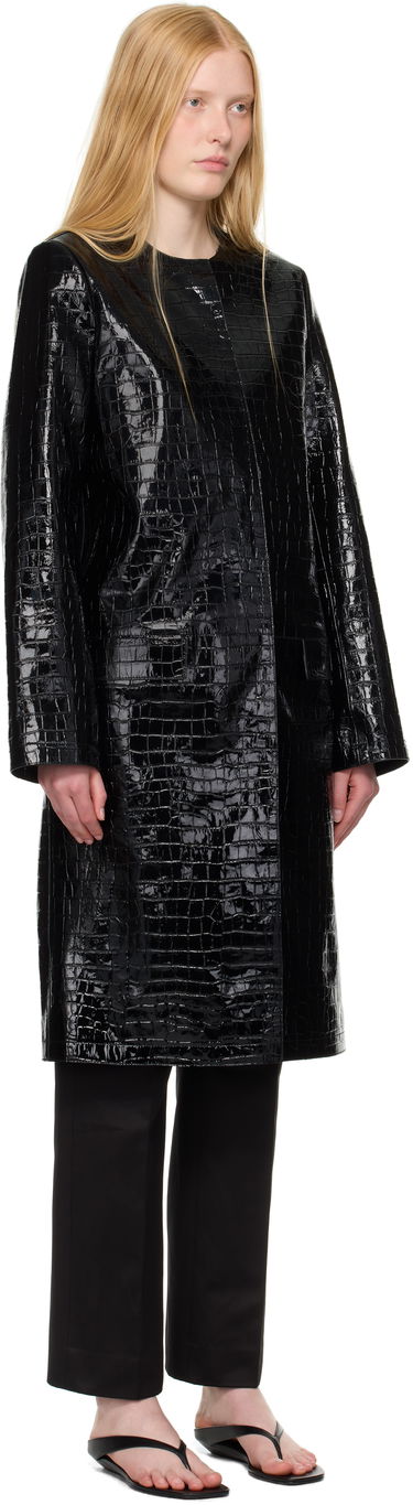 Rockar TOTEME TOTEME Croco-Embossed Leather Coat Svart | 252-WRO0219-LE0129, 4