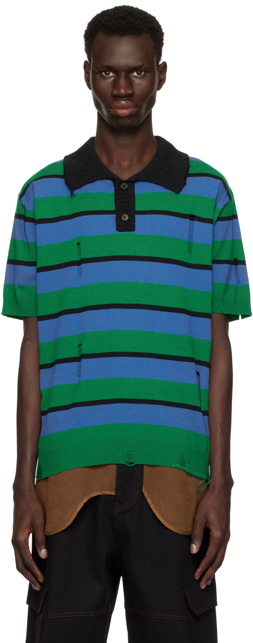 Polotröja Andersson Bell Andersson Bell Damaged Stripe Knit Polo Flerfärgad | atb1242m