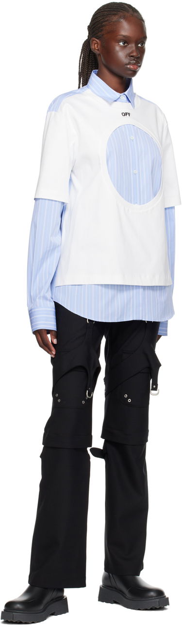Skjorta Off-White Off-White Meteor Layered Shirt Vit | OWGE012F23FAB0010140, 3