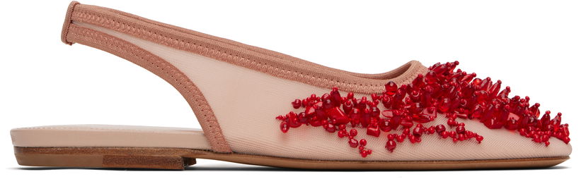 Tillbehör Dries Van Noten Dries Van Noten Slingback Embellished Mesh Flats Rosa | WS251-1617-803