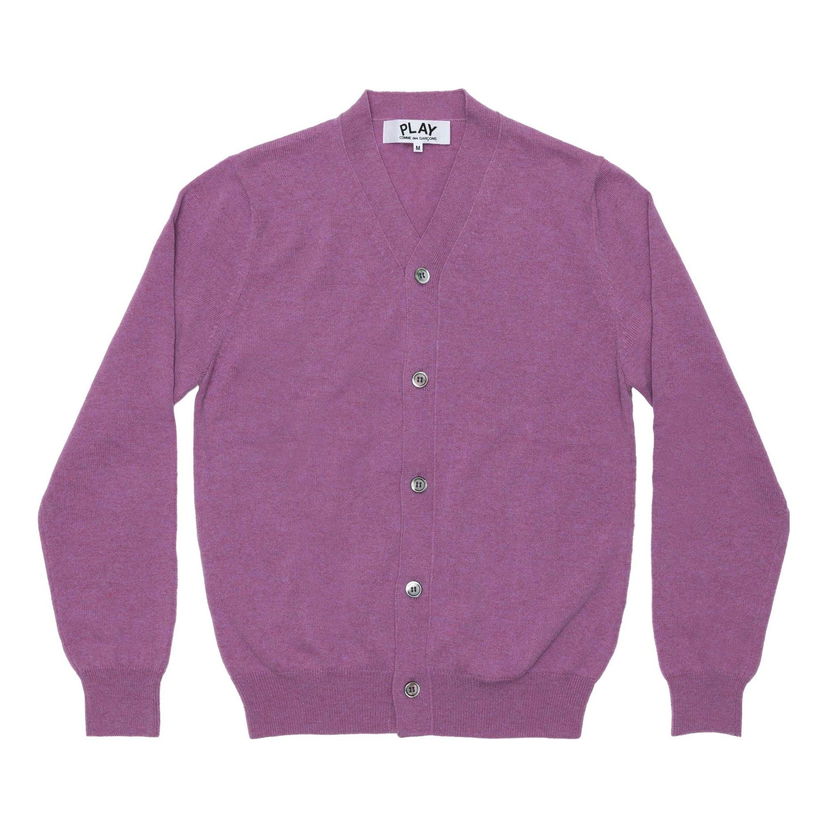 Sweater Comme des Garçons PLAY Cardigan With Sleeve Emblem Purpur | AZ-N092-051-4