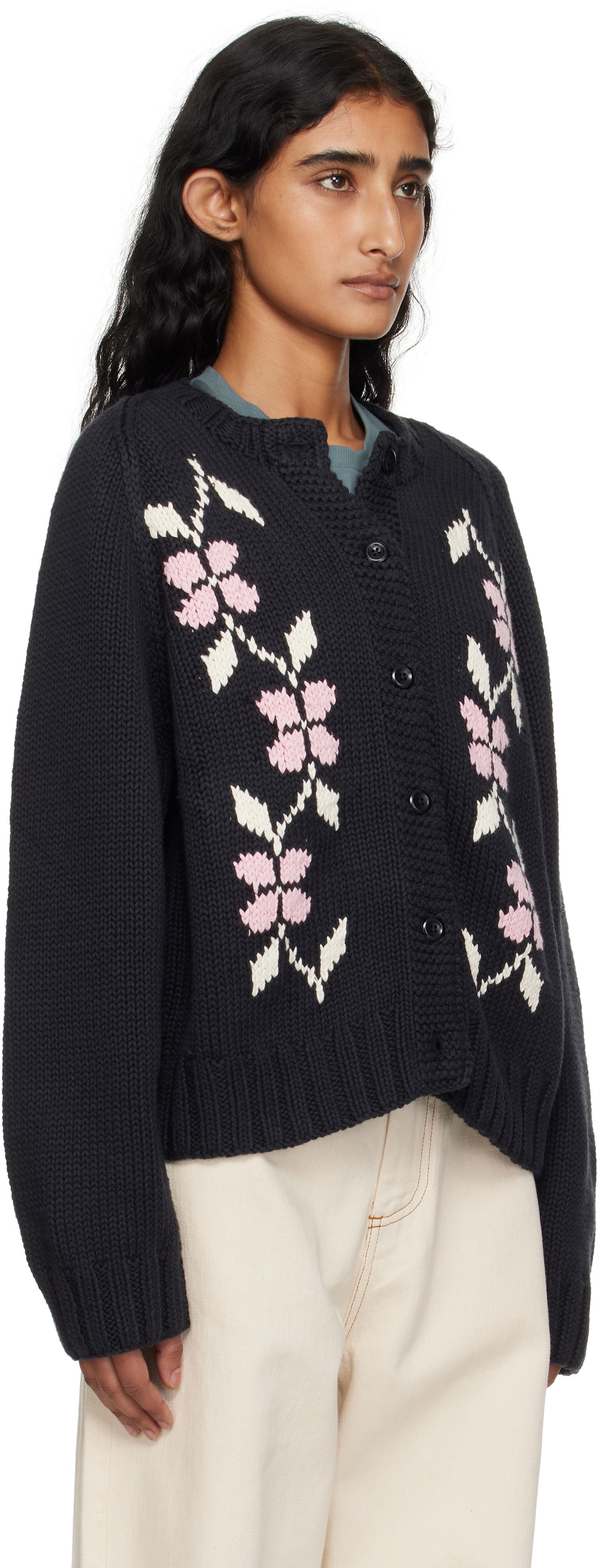 Sweater YMC YMC Atomic Knit Cardigan Svart | Q8YME, 1