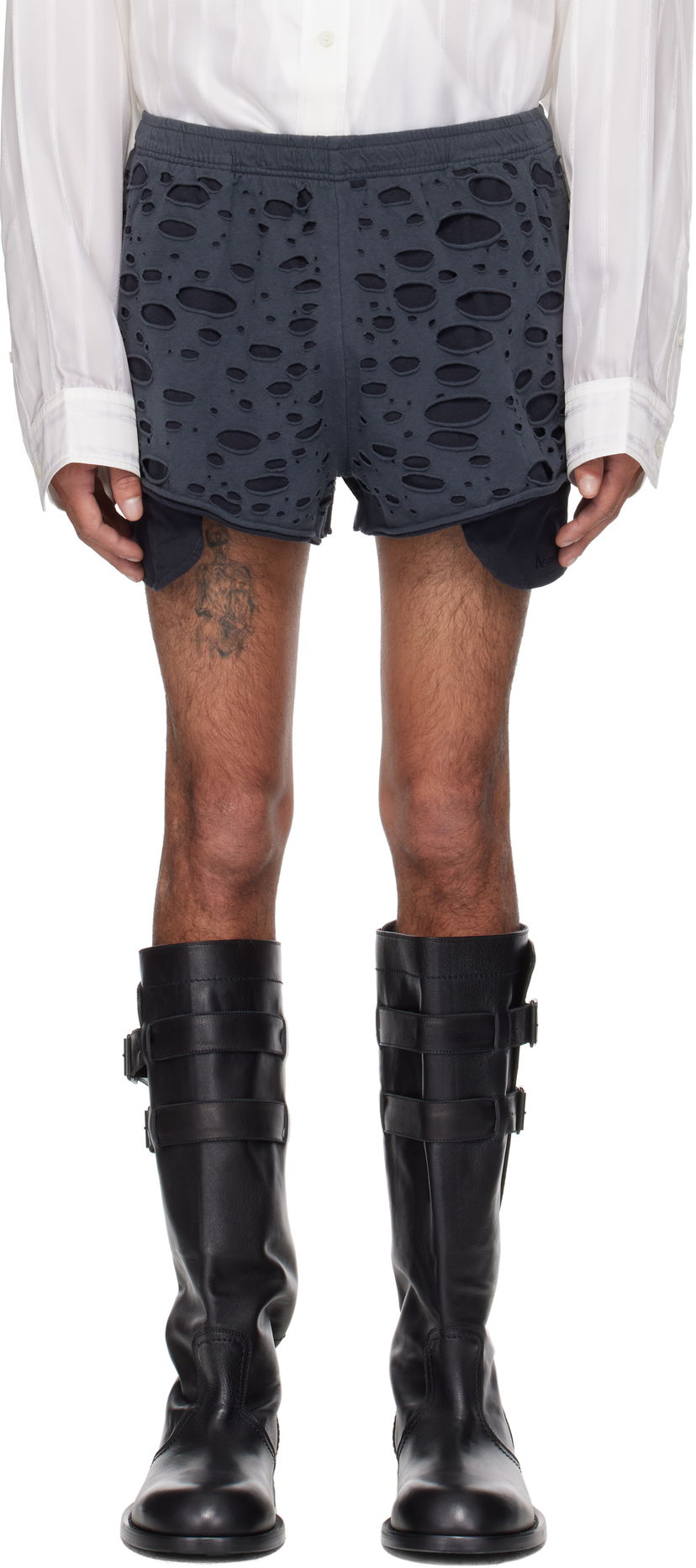 Shorts Acne Studios Acne Studios Distressed Shorts Grå | BE0187-