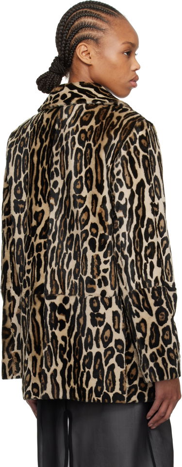 Rockar RE/DONE Re/Done Leopard Print Shearling Peacoat Beige | 817-06WLEOPCT, 2